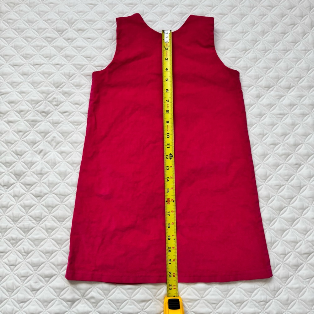 CWD Kids Pink Corduroy Sleeveless Pullover Jumper Dress Rainbow Heart Pocket 6x - Picture 10 of 12
